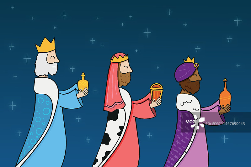 手绘三王节元素图片素材