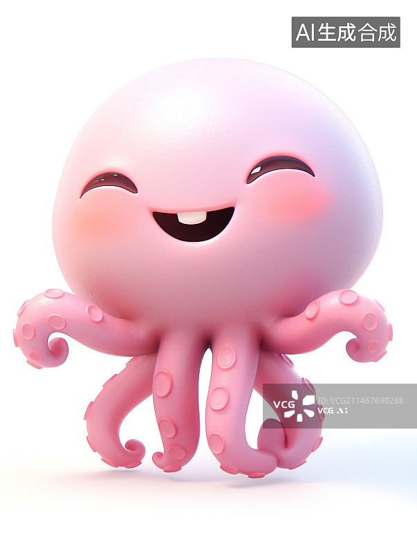 【AI数字艺术】三维可爱的八爪鱼图片素材