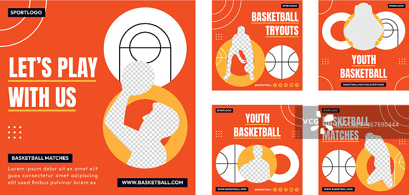 扁平风格篮球模板图片素材