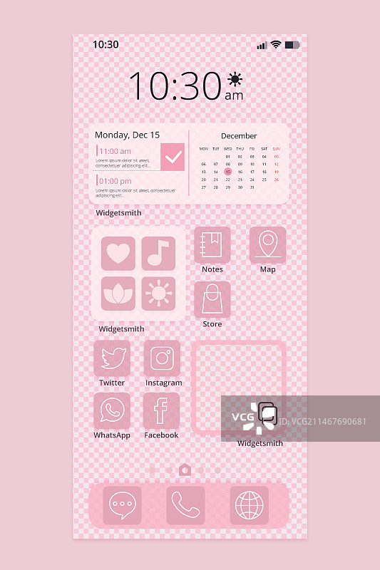 淡色主屏幕界面图片素材