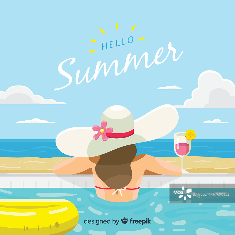 你好夏天图片素材