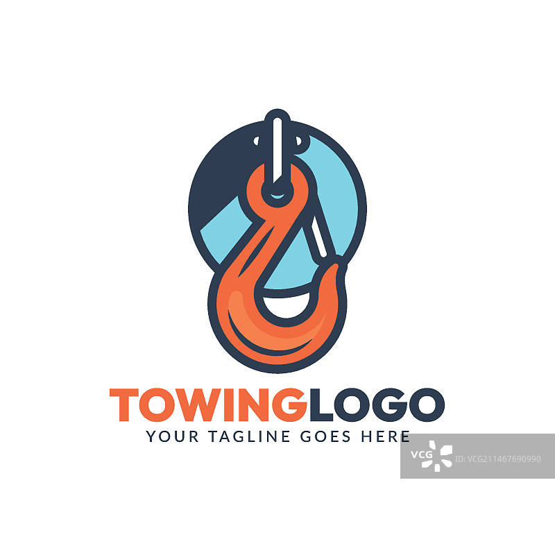 扁平风格拖车logo模板图片素材