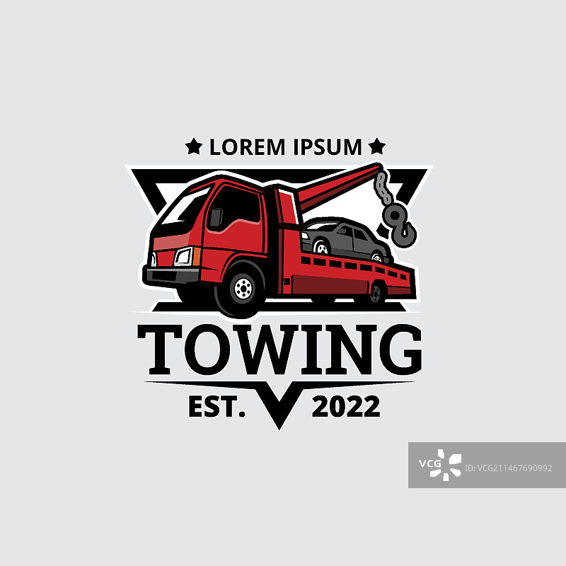 扁平风格拖车logo模板图片素材