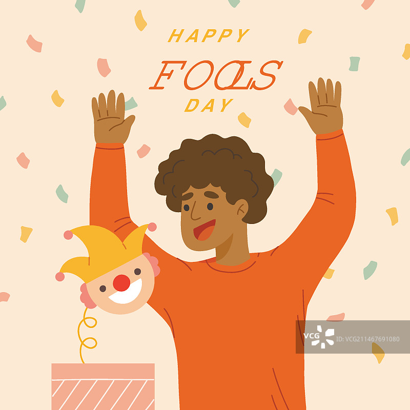 扁平风愚人节插画图片素材