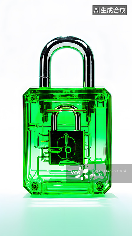 【AI数字艺术】3D安全锁概念图片素材