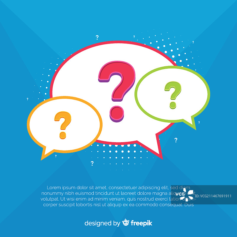 语音气泡中的问号扁平背景图片素材