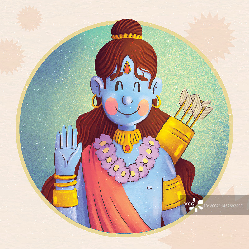 水彩罗摩诞辰节插画图片素材