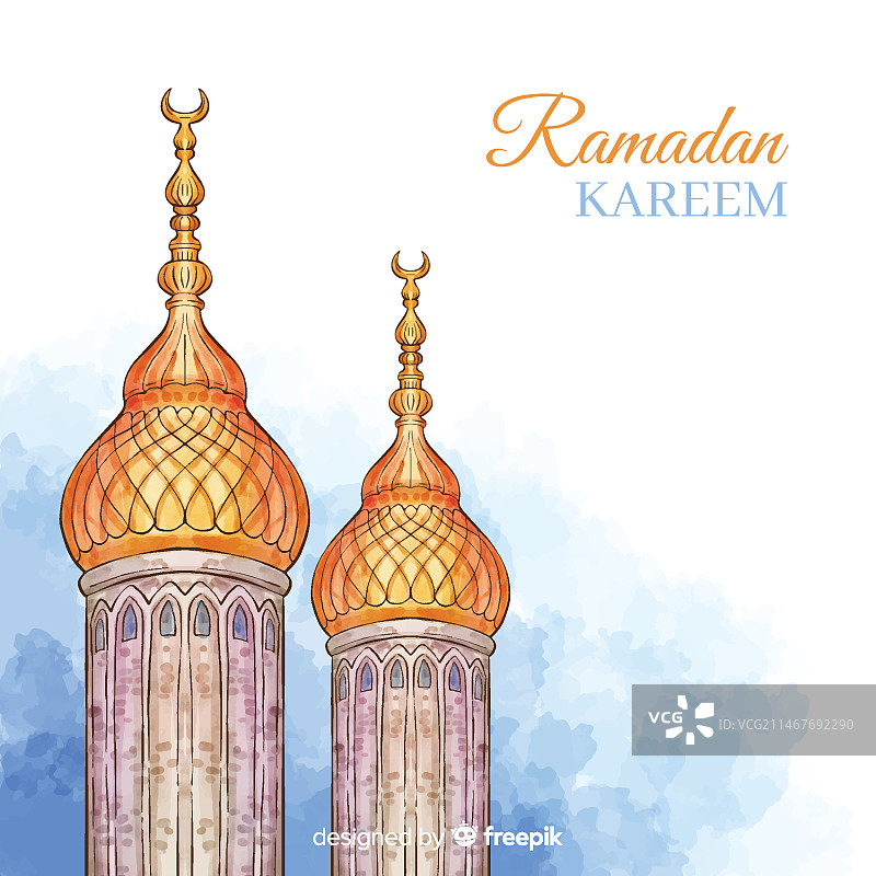 水彩斋月背景图片素材