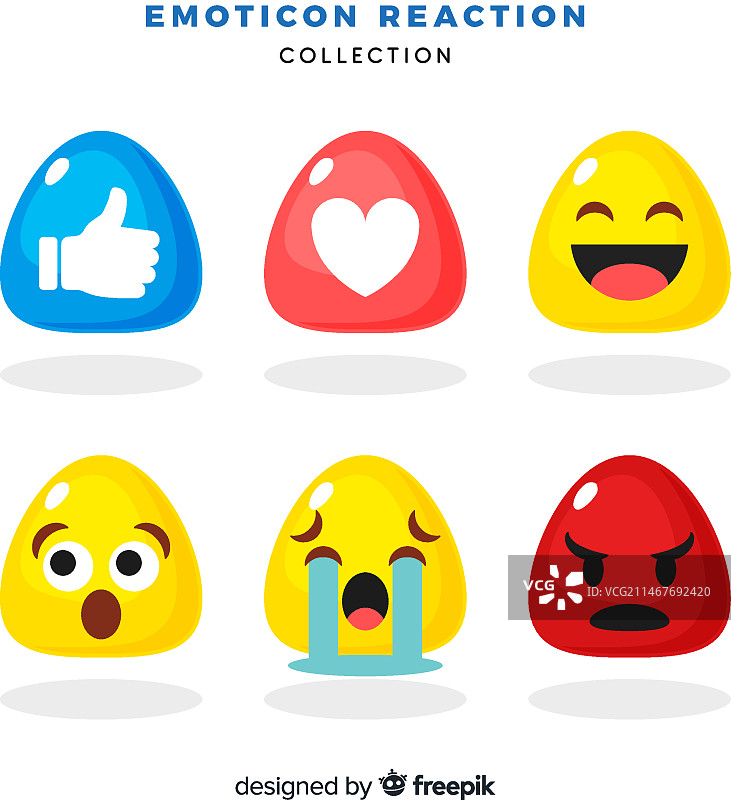 扁平表情符号反应合集图片素材