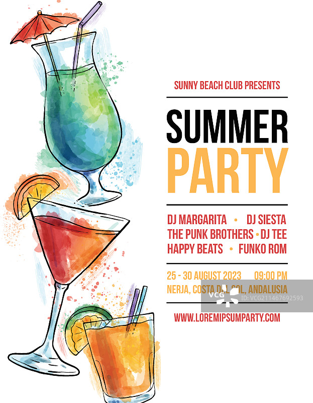 夏季派对宣传单图片素材