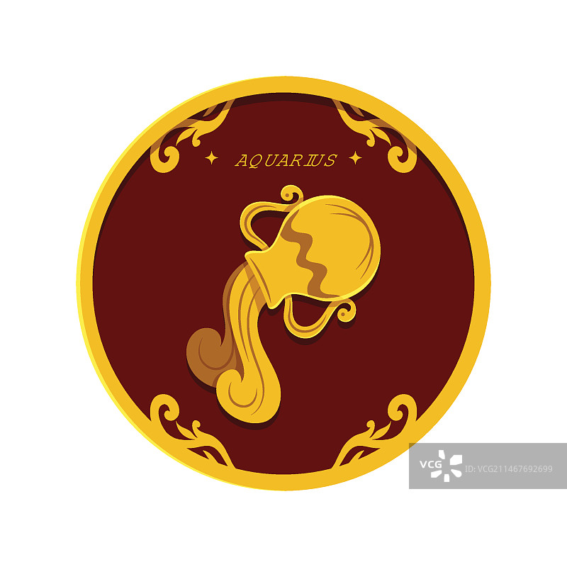 扁平风水瓶座标志模板图片素材