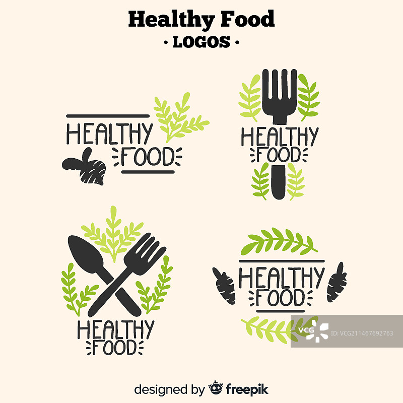 手绘健康食品标志图片素材