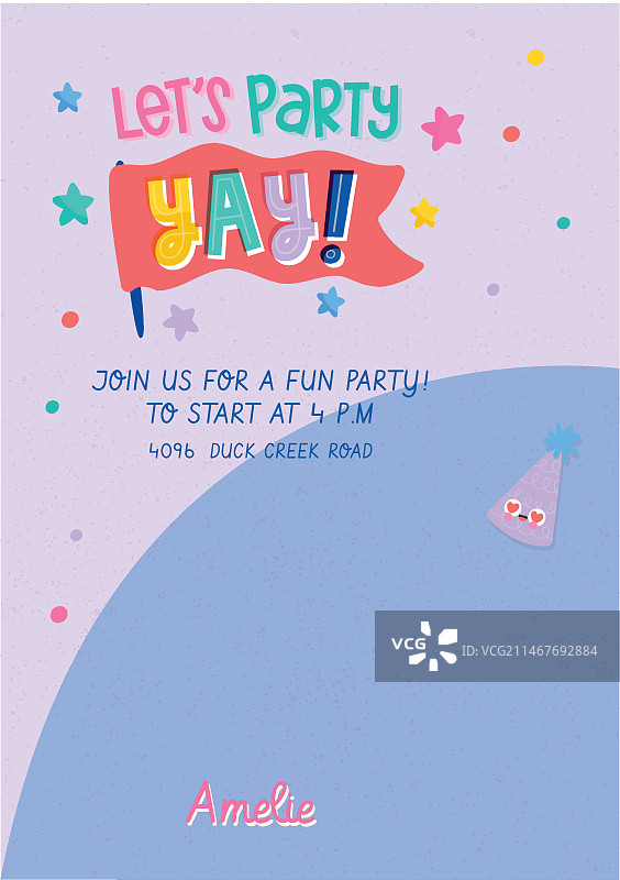 儿童生日派对海报打印模板图片素材