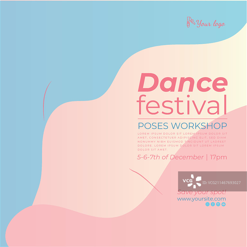 舞蹈节广场宣传单模板图片素材
