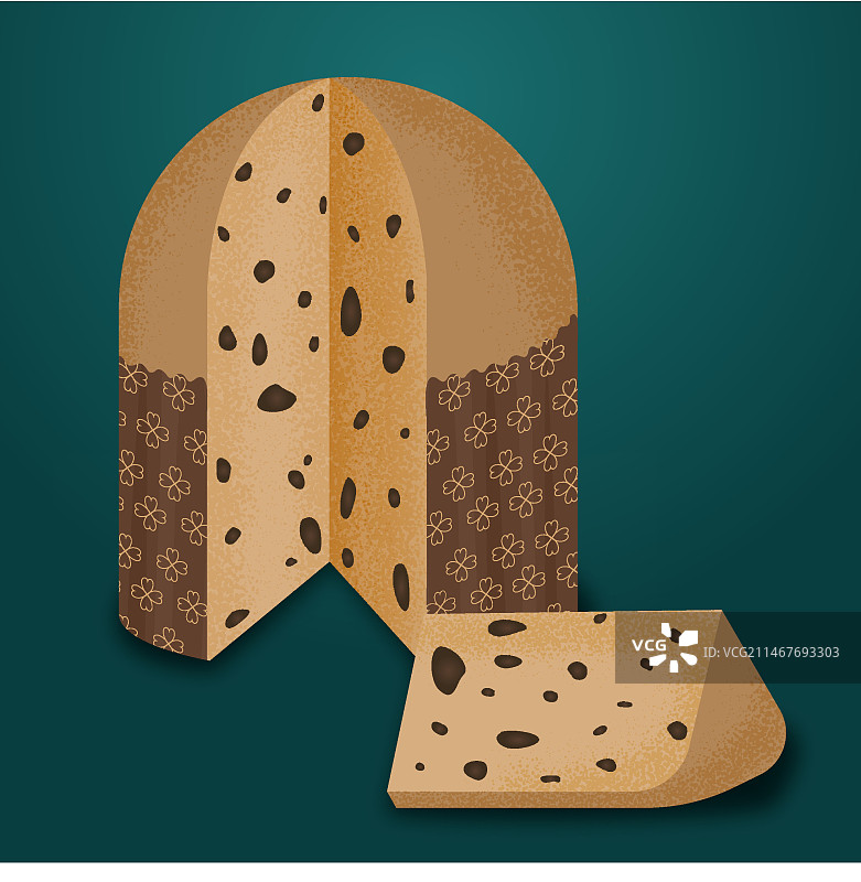 扁平风格的意大利圣诞面包概念设计图片素材