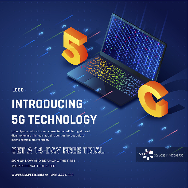 5G宣传单模板图片素材