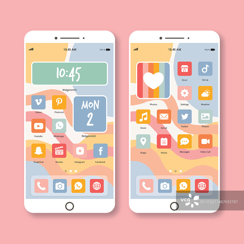 柔和的手机主屏幕图片素材