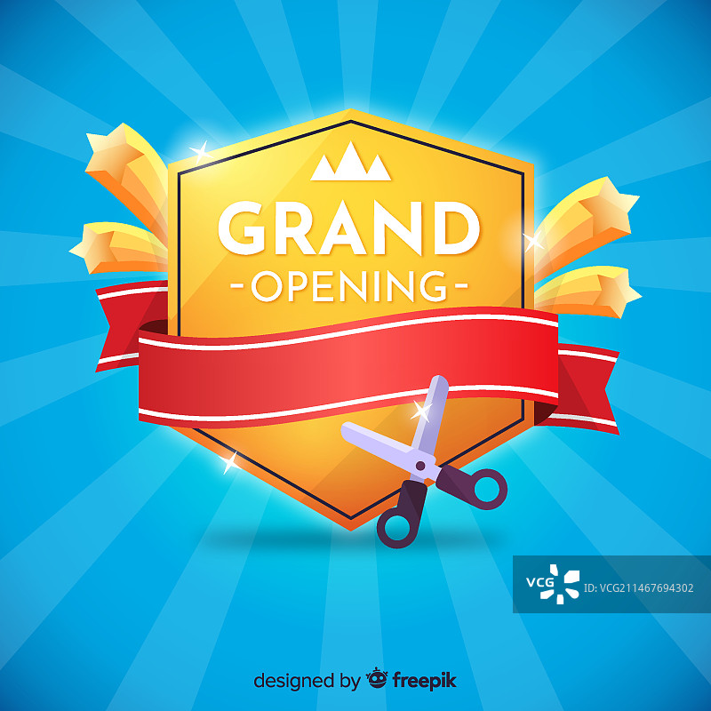 扁平风格盛大开业背景图片素材