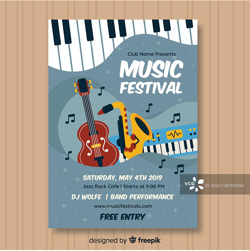 手绘音乐节海报图片素材