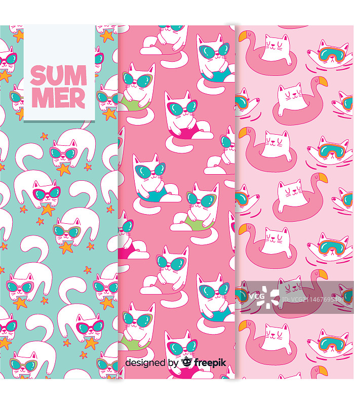 扁平风格夏季图案合集图片素材