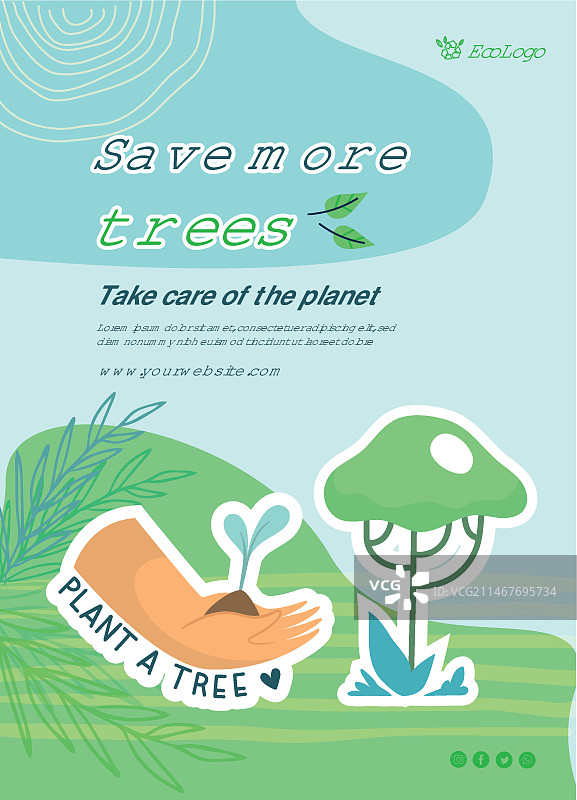 环保宣传单竖版模板图片素材