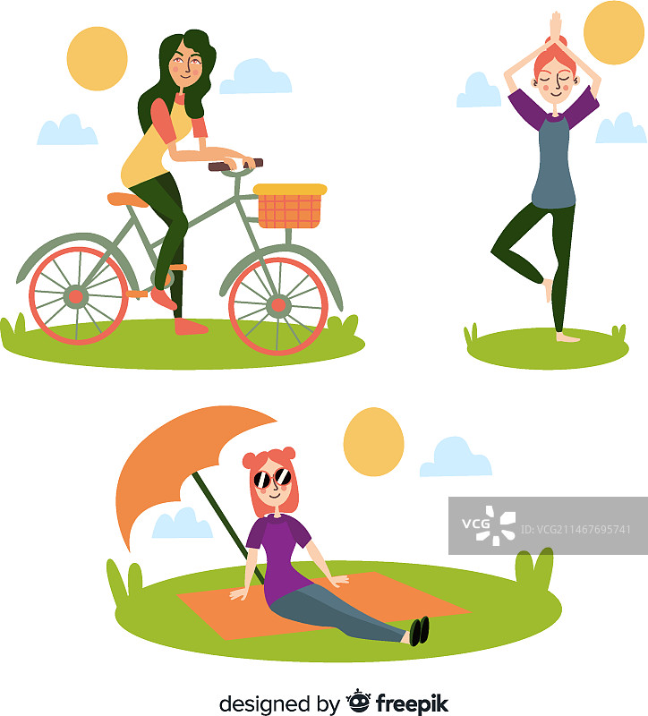 人们进行户外活动图片素材