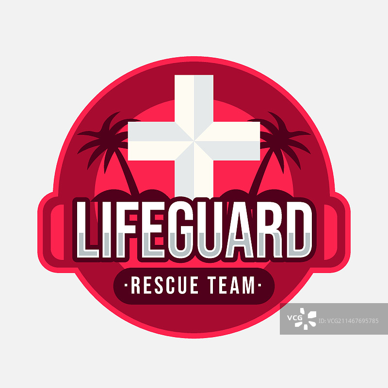 手绘扁平风救生员logo图片素材