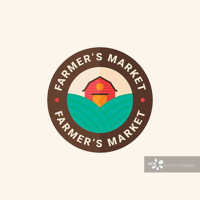 扁平风格农贸市场logo设计图片素材