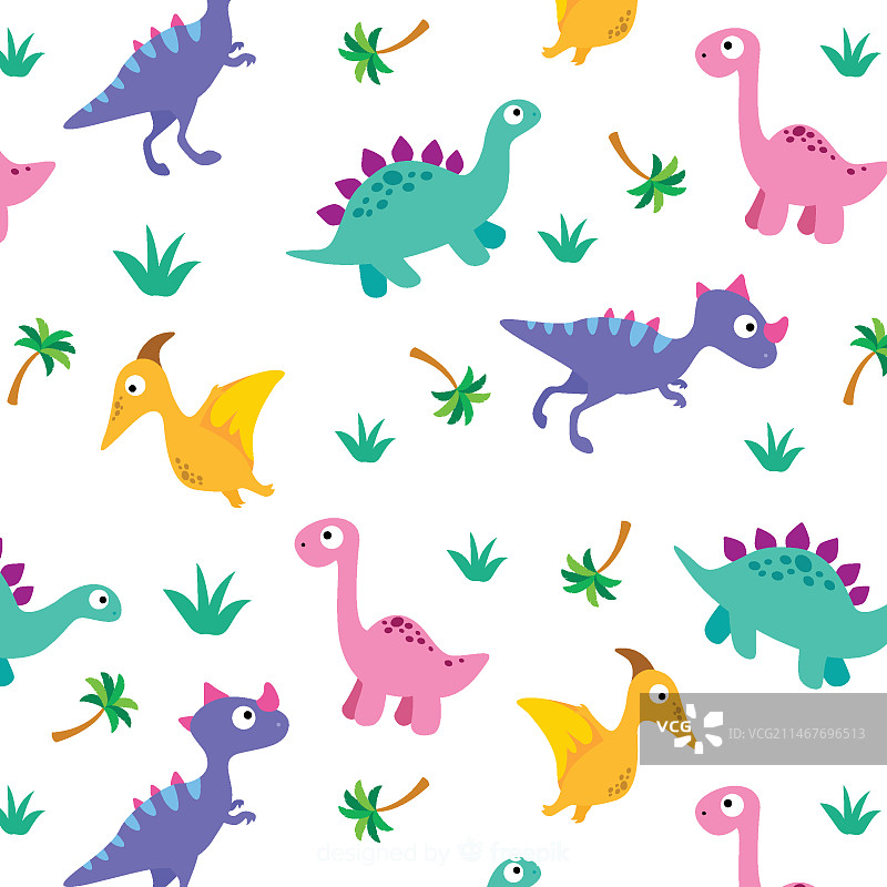 扁平风格恐龙图案图片素材