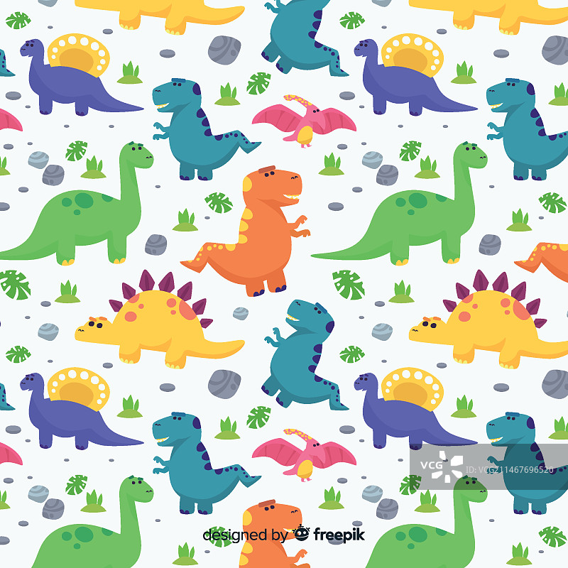 扁平风格恐龙图案图片素材