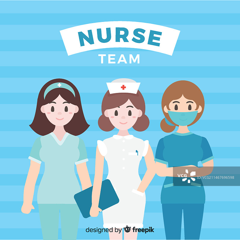 扁平风护士团队图片素材