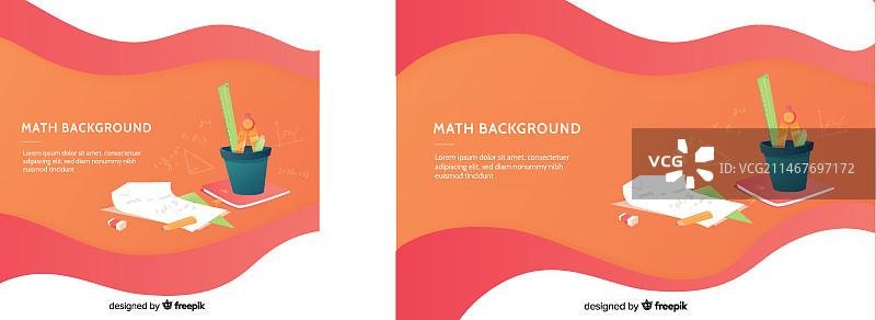 扁平风格数学着陆页图片素材