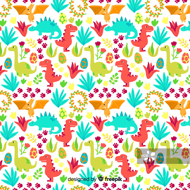 手绘恐龙图案图片素材