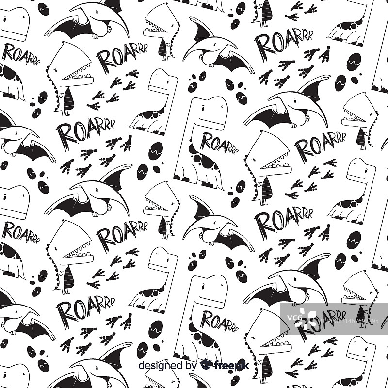 手绘恐龙图案图片素材