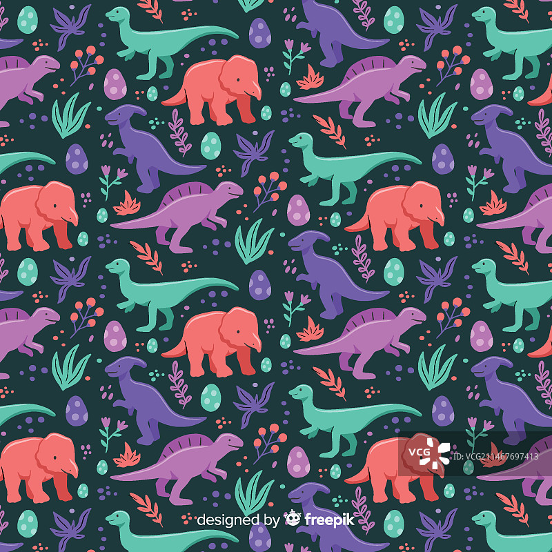 手绘恐龙图案图片素材