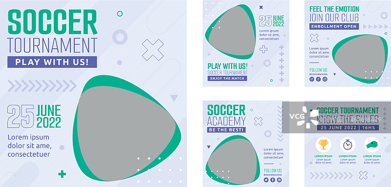 手绘足球Instagram帖子模板图片素材