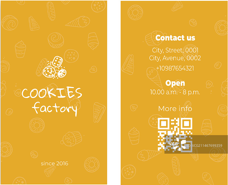 双面曲奇饼干名片图片素材