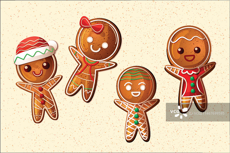 逼真姜饼人饼干合集图片素材
