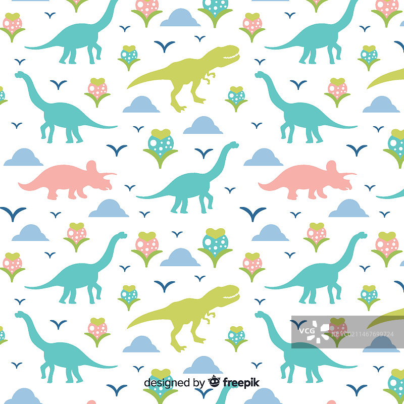 扁平风格恐龙图案图片素材