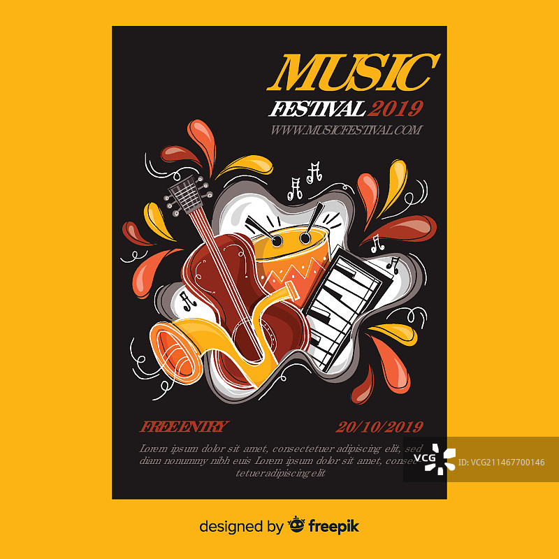 手绘音乐节海报图片素材