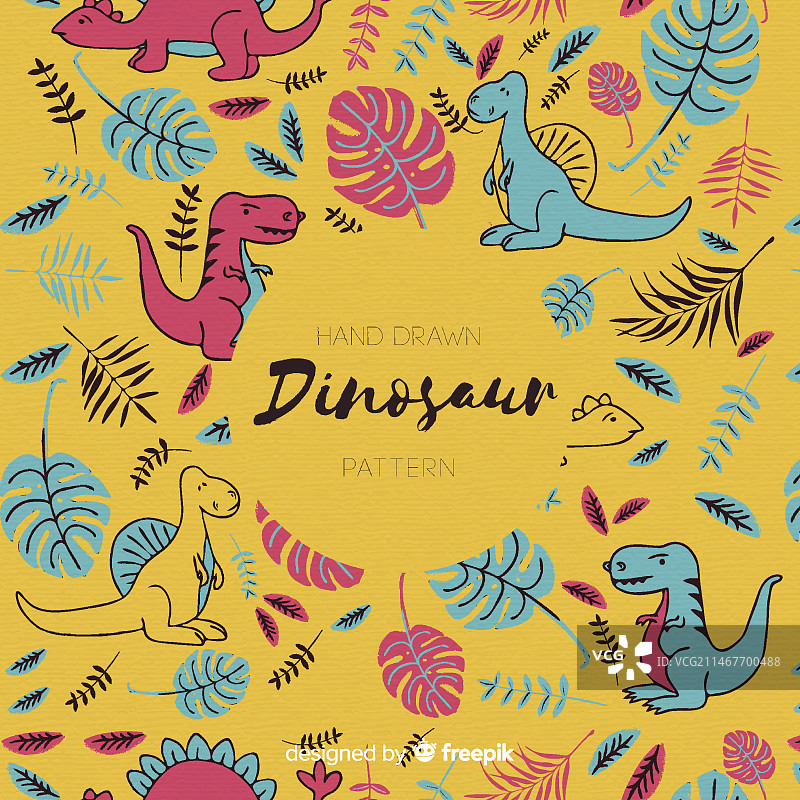 手绘恐龙图案图片素材