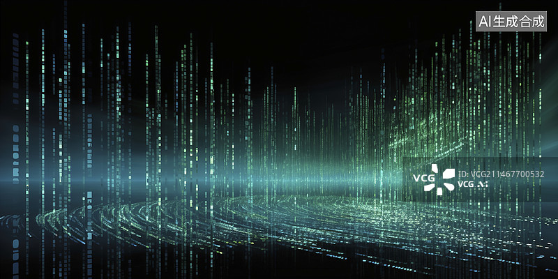 【AI数字艺术】数字显示屏幕上的二进制代码图片素材