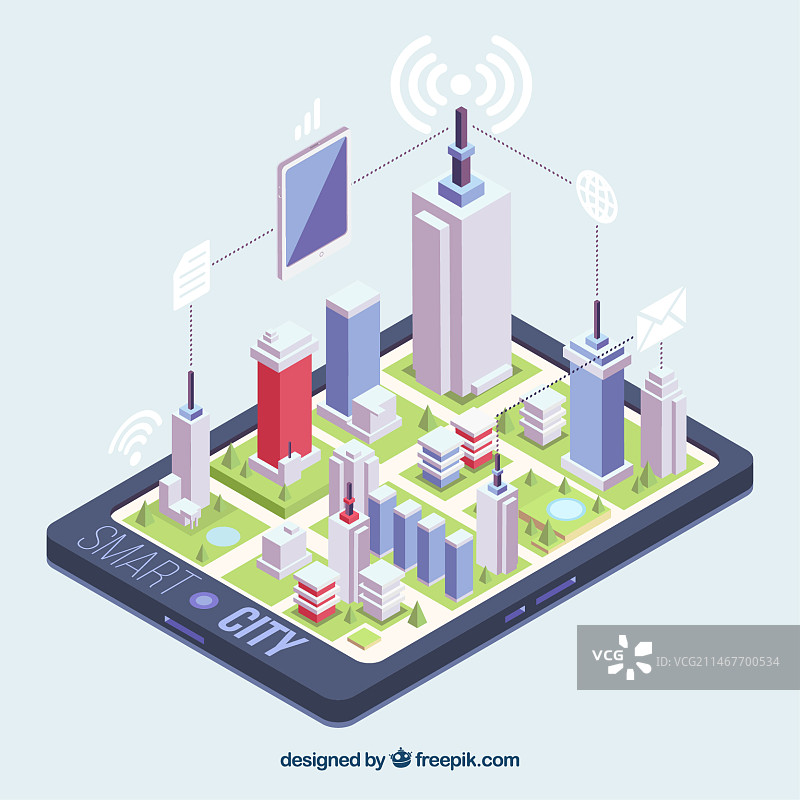 手机上的2.5D城市景观图片素材