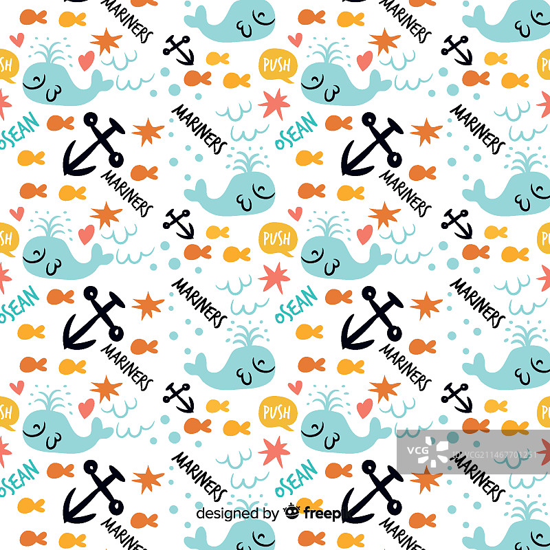 彩色动物无缝图案图片素材