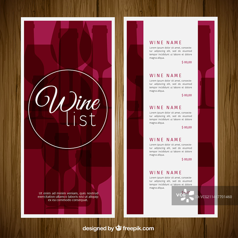优雅酒单图片素材