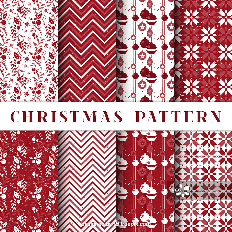 红色圣诞图案装饰包图片素材