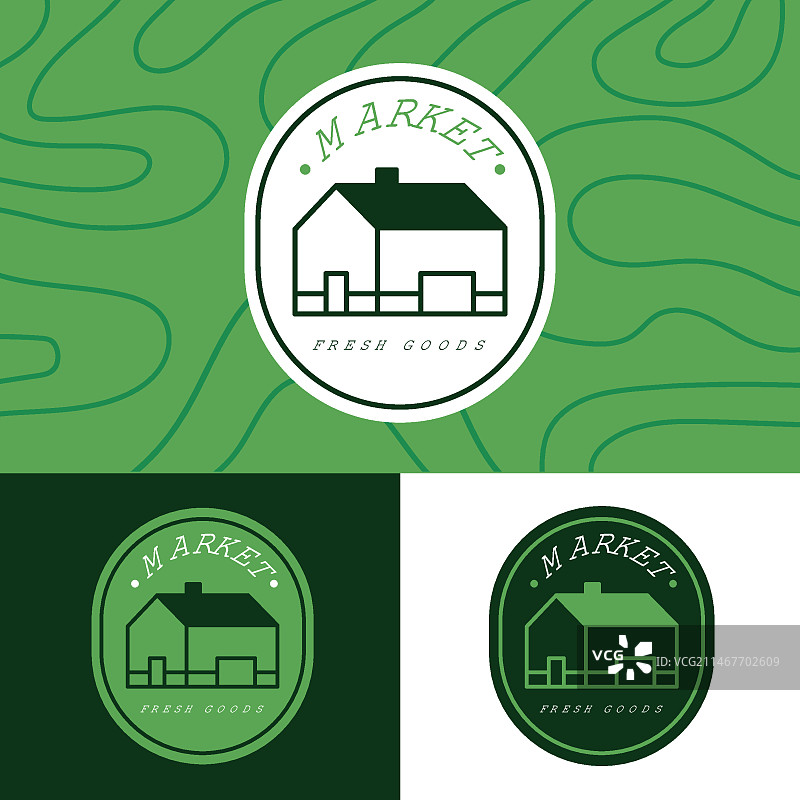 手绘扁平风市场logo图片素材