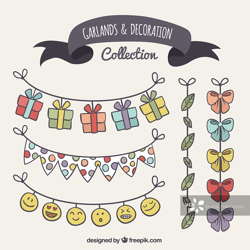 不同物品花环套装图片素材