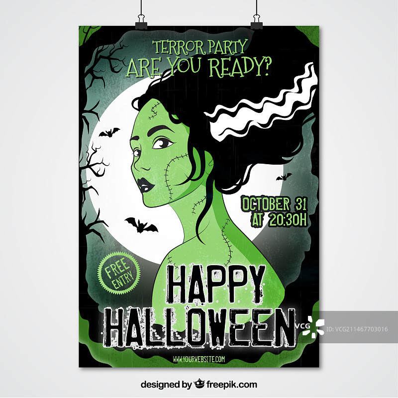 僵尸女性角色海报图片素材