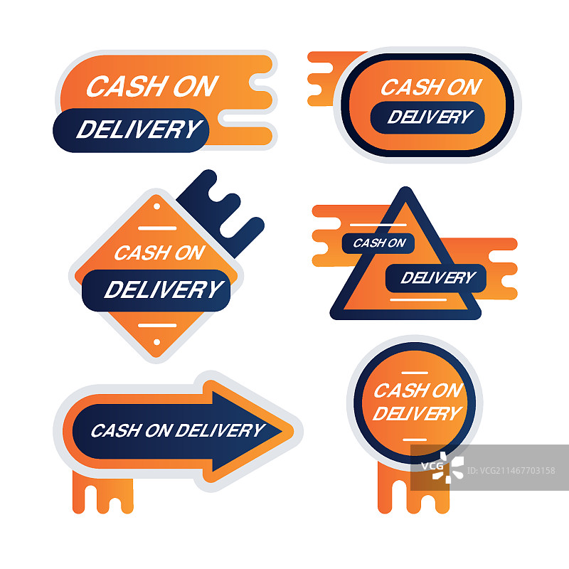 货到付款徽章合集图片素材